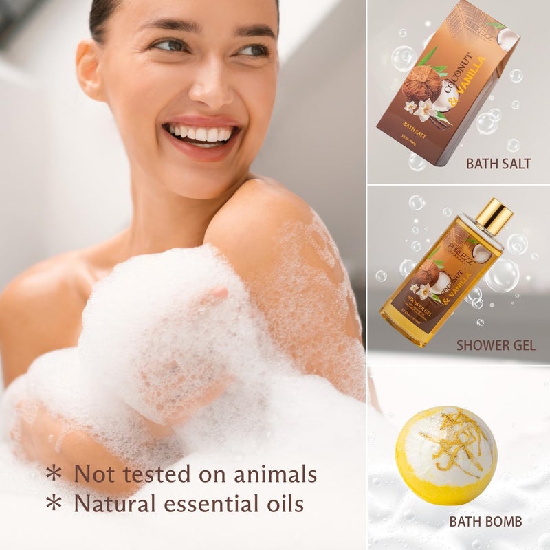 PURLEZZ Luxury Coconut & Vanilla Spa Gift Basket - Image 3
